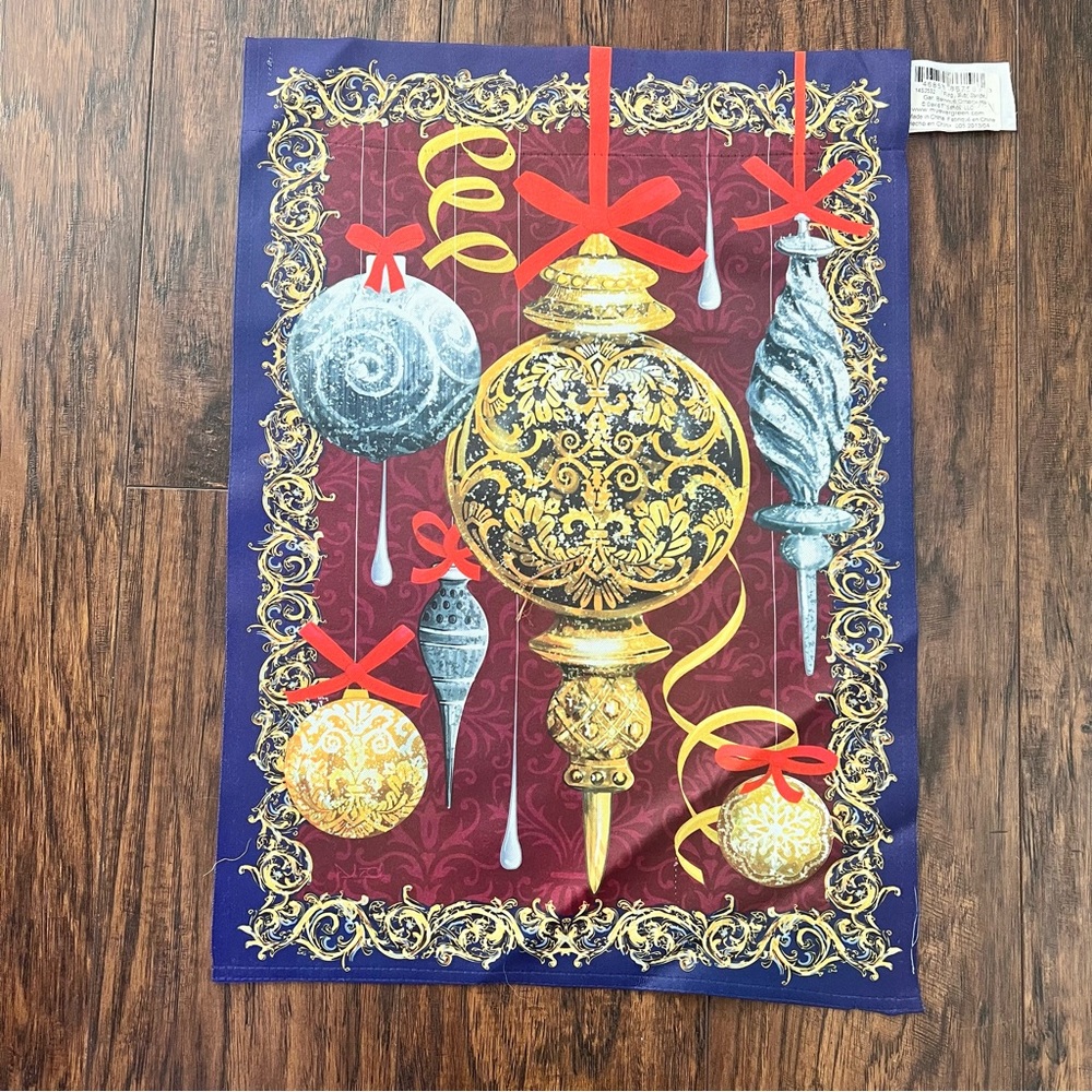 Evergreen enterprises Christmas baroque ornaments outdoor garden flag